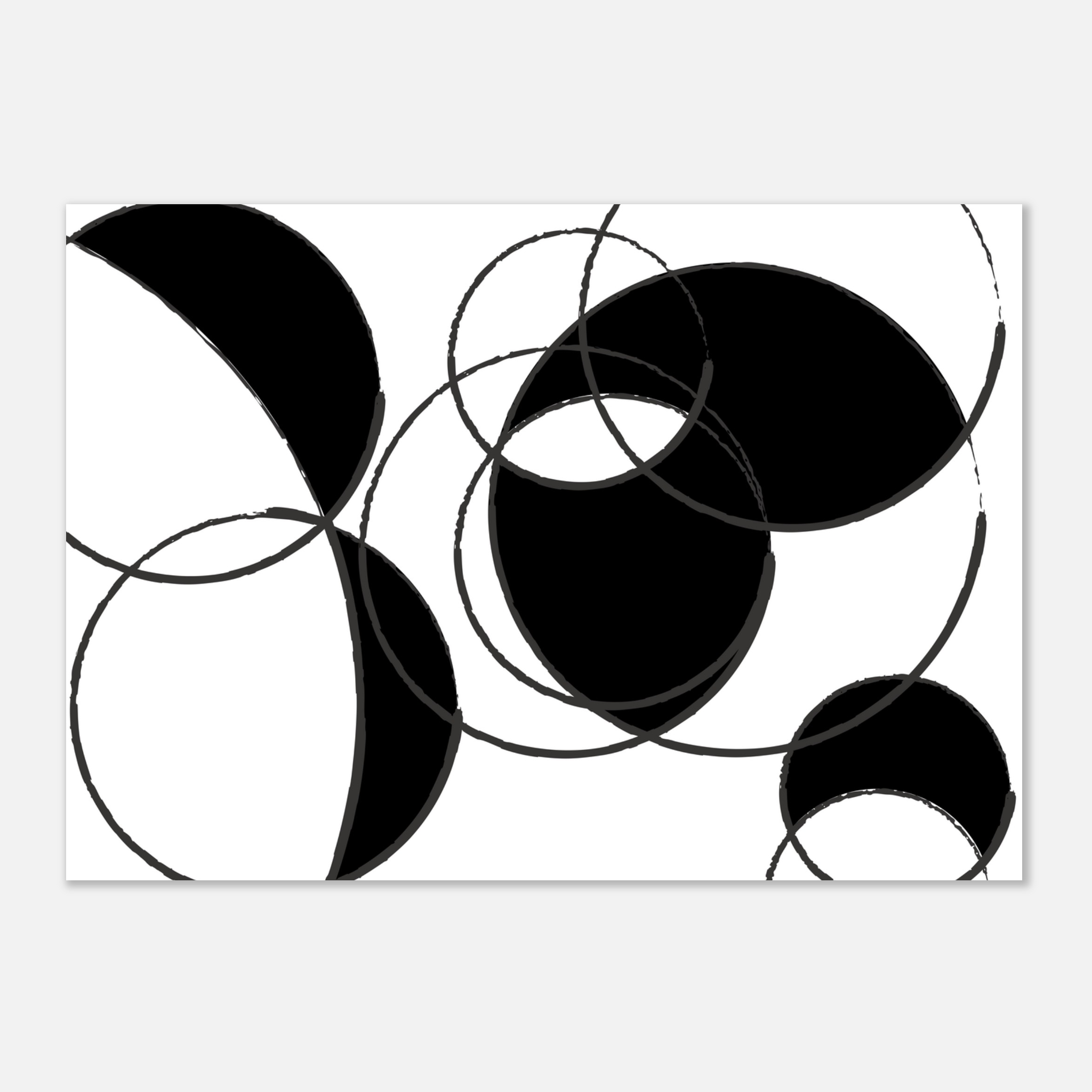 Terrible Maps minimalist black white world map print - modern geography wall art Image