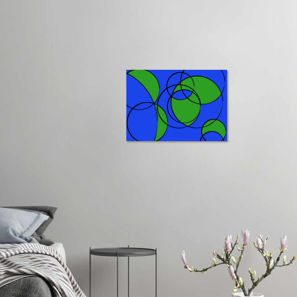 Terrible Maps minimalist colourful world map in modern grey bedroom - geography wall art Image