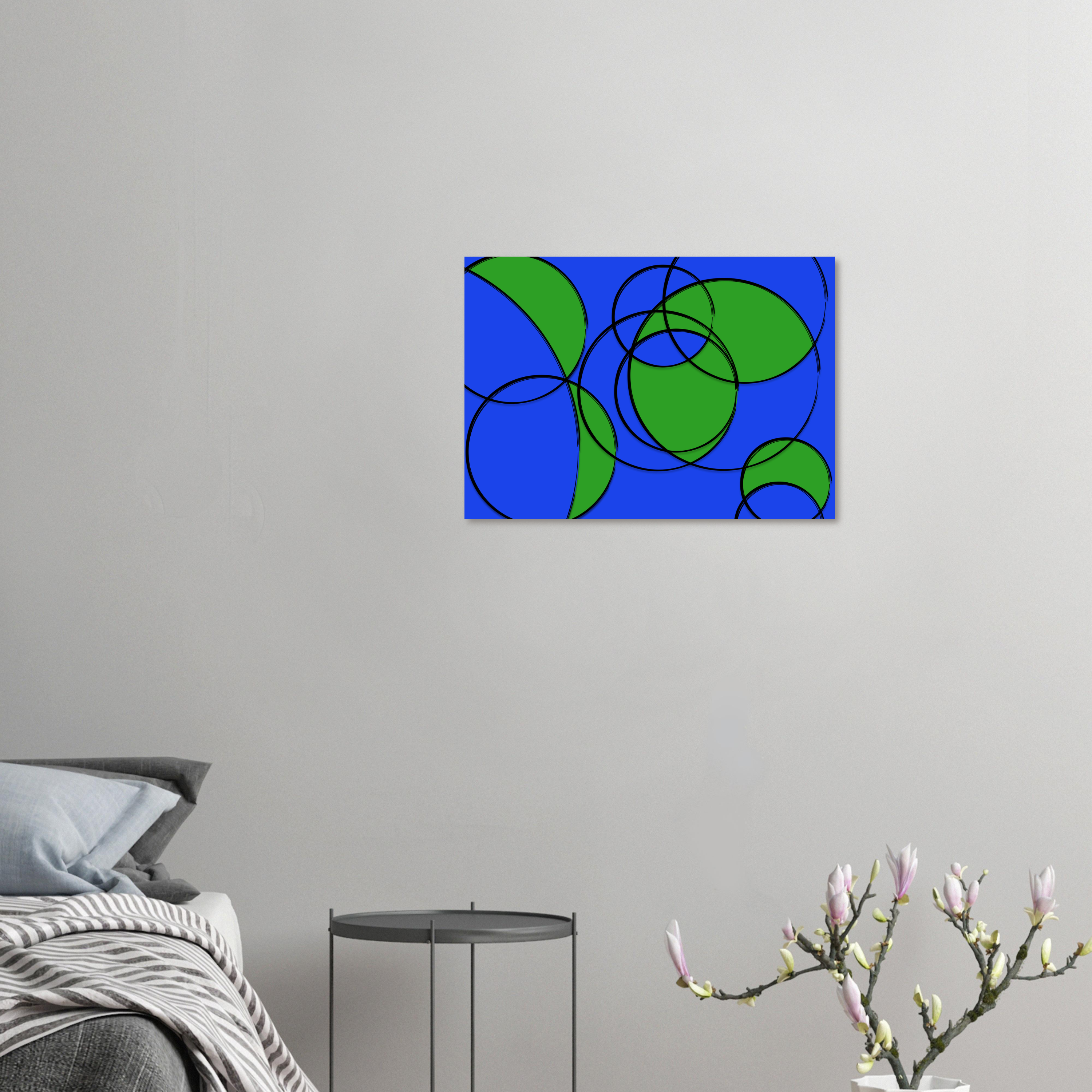 Terrible Maps minimalist colourful world map in modern grey bedroom - geography wall art Image